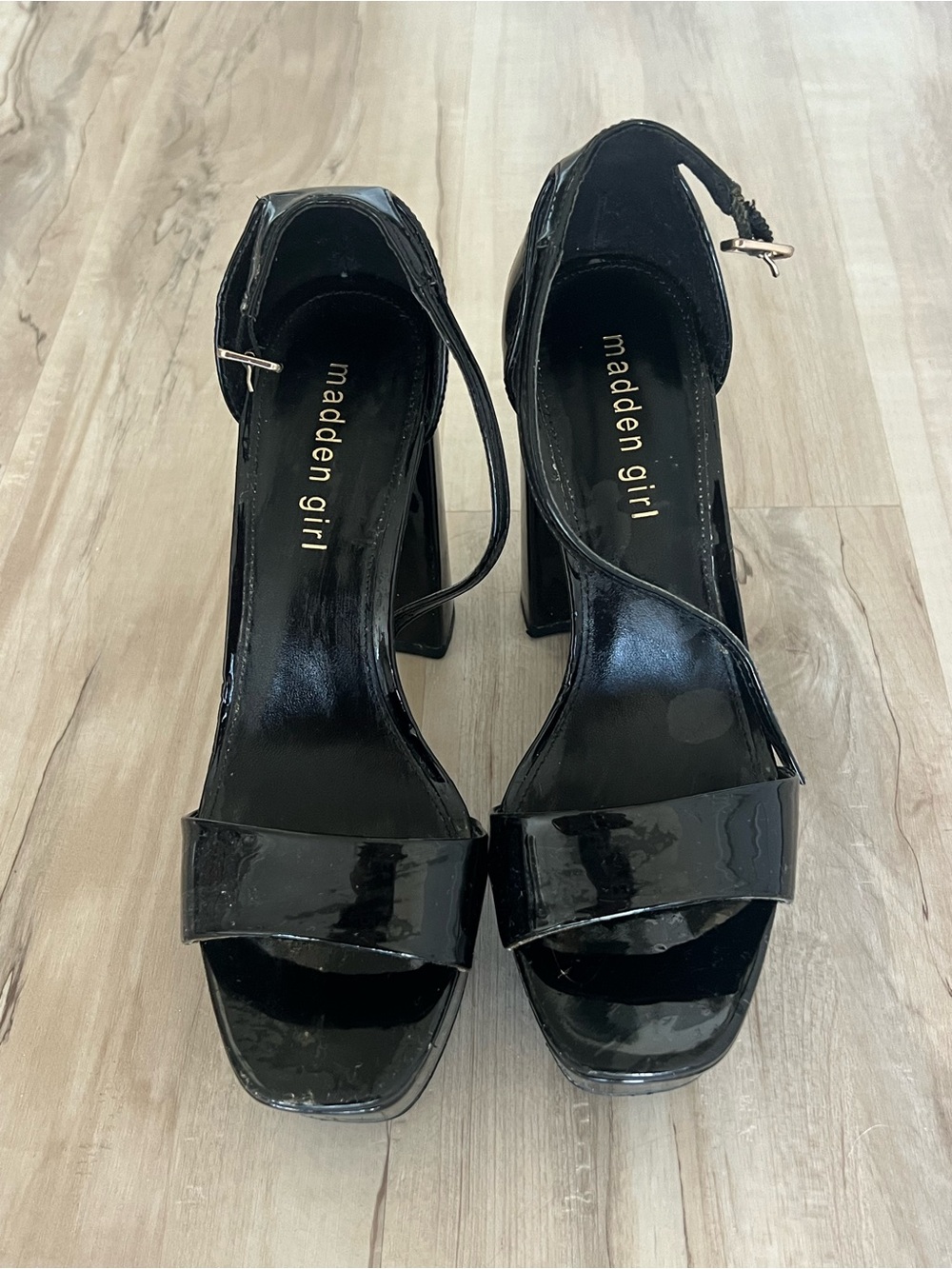 Madden Girl Black Patent 4” Platform Heels